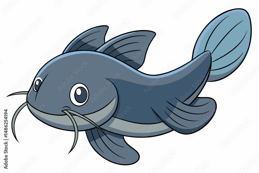 Obraz premium catfish vector on white background