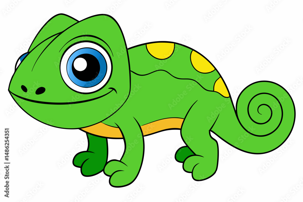 Obraz premium chameleon vector on white background