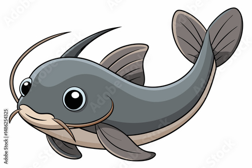 catfish vector on white background