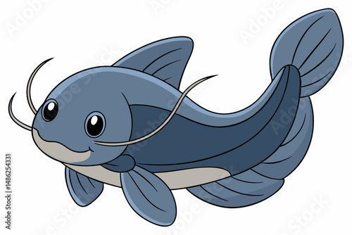 catfish vector on white background
