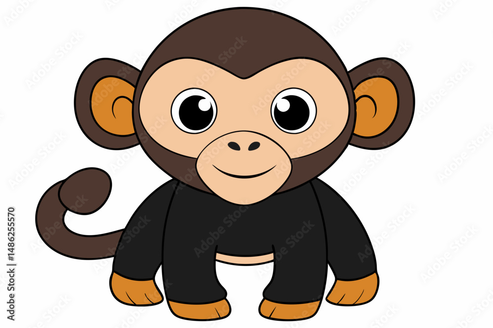 Obraz premium chimpanzee vector on white background