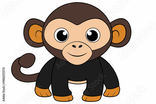 chimpanzee vector on white background