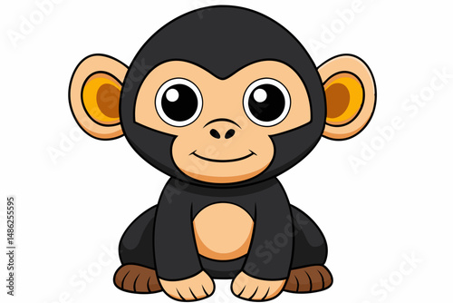 chimpanzee vector on white background