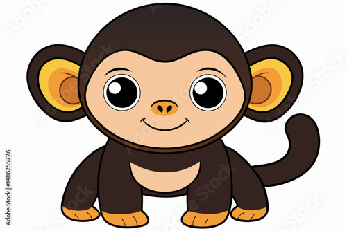 chimpanzee vector on white background