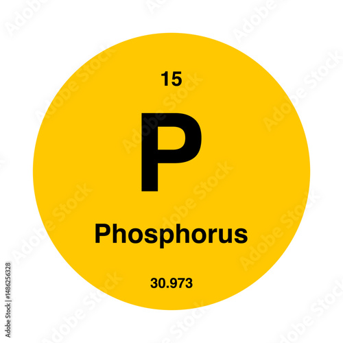 periodic vector phosphorus isolated on transparent background