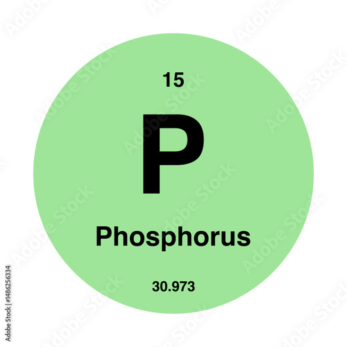 periodic vector phosphorus isolated on transparent background