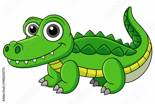 crocodile vector on white background