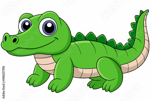 crocodile vector on white background