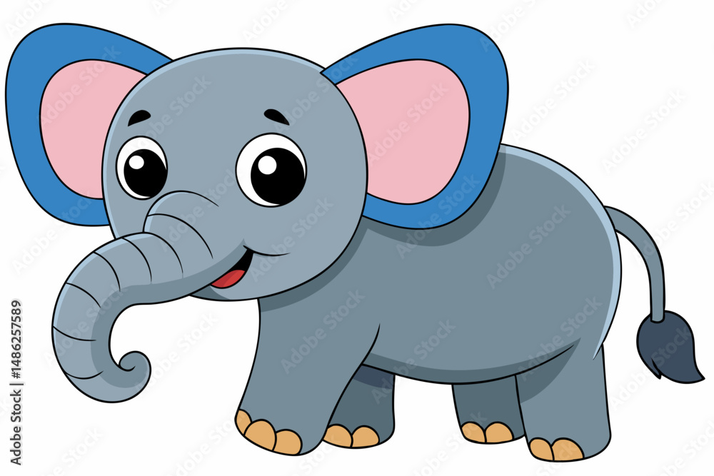 Naklejka premium elephant cartoon vector on white background