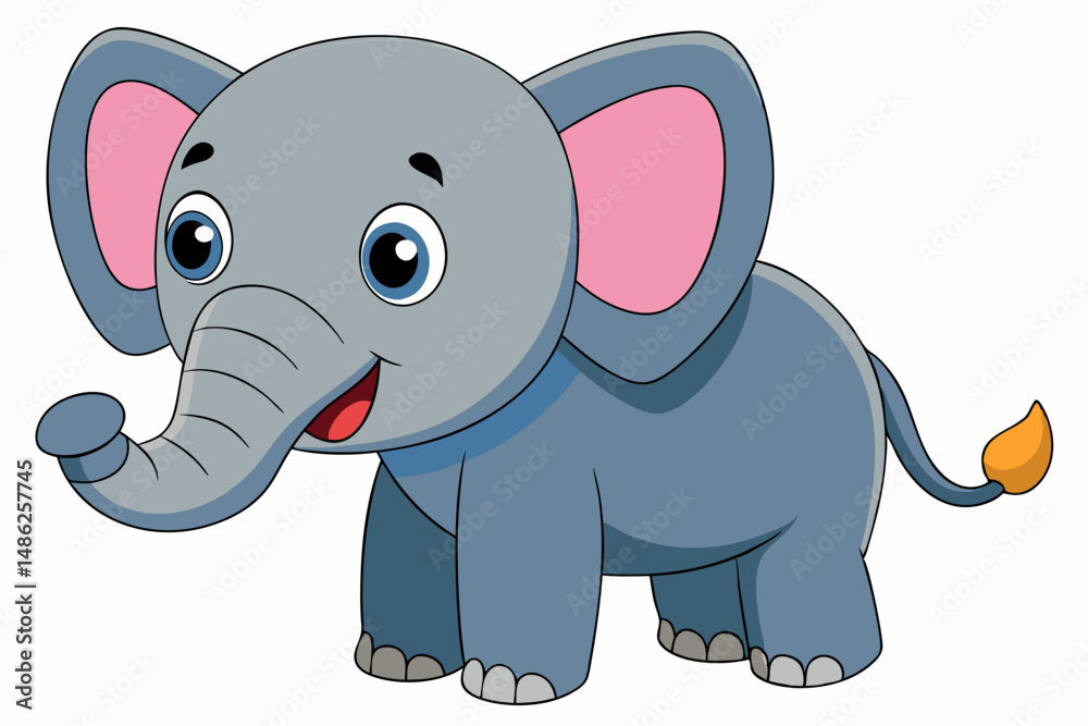 Obraz premium elephant cartoon vector on white background
