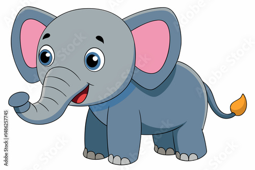 elephant cartoon vector on white background