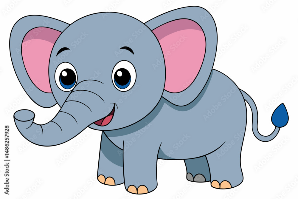 Fototapeta premium elephant cartoon vector on white background