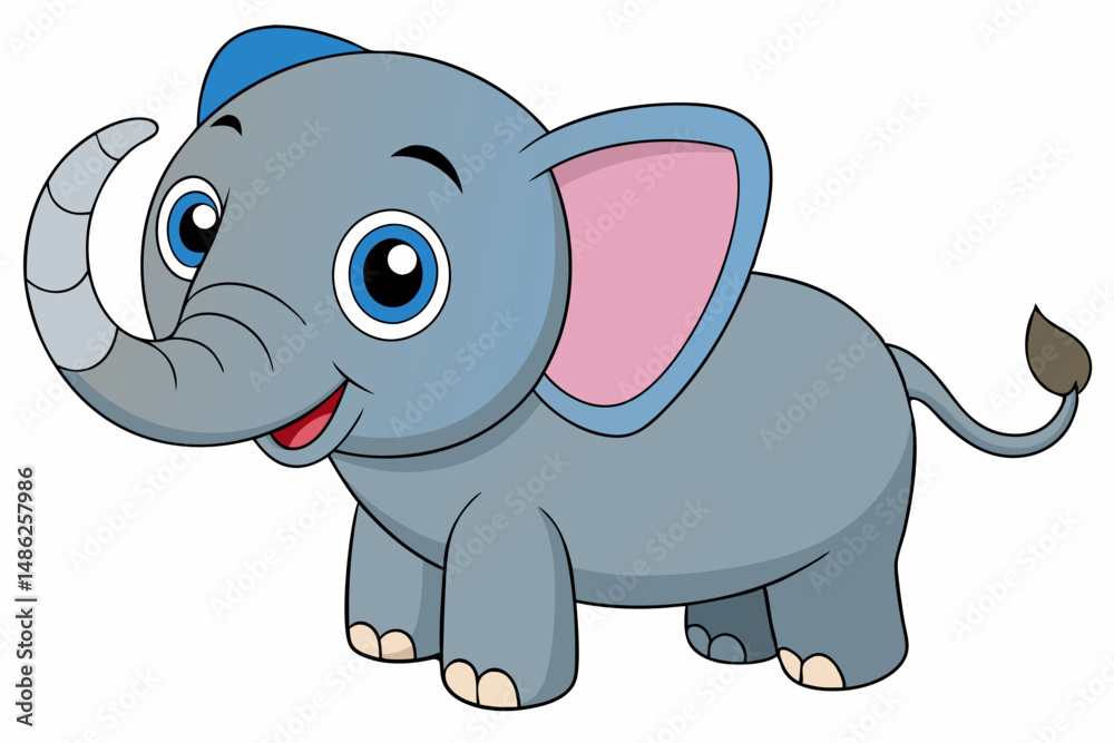 Fototapeta premium elephant cartoon vector on white background