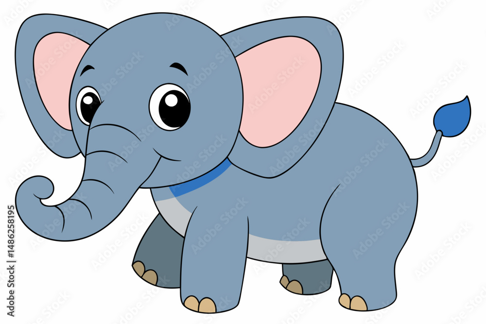 Fototapeta premium elephant cartoon vector on white background