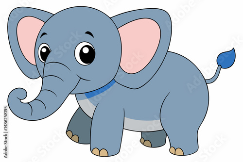 elephant cartoon vector on white background