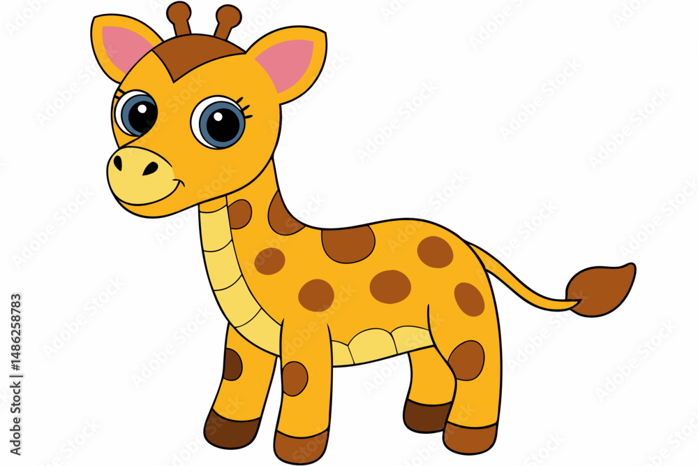 giraffe cartoon vector on white background giraffe cartoon vector on white background
