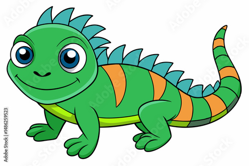 iguana vector on white background