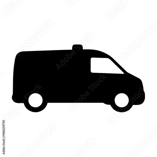 Silhouette of a medical emergency ambulance speeding to an accident scene