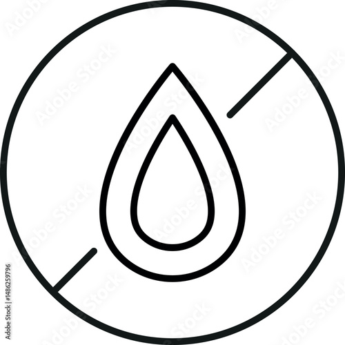 Water Prohibited Pictogram for Graphic Design, Web Sites, Cards, Books, Articles