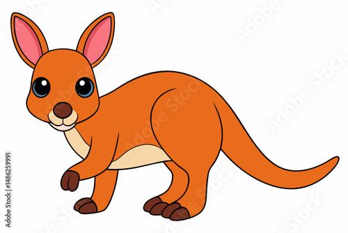 kangaroo vector on white background