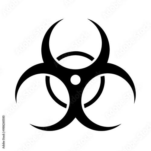 Iconic biohazard symbol warning of biological risks and potential dangers