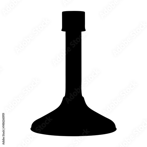 Silhouette of a black plunger, a simple tool for unclogging drains