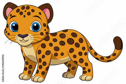 leopard cartoon vector on white background
