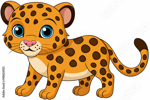 leopard cartoon vector on white background