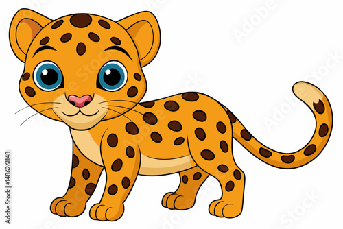leopard cartoon vector on white background