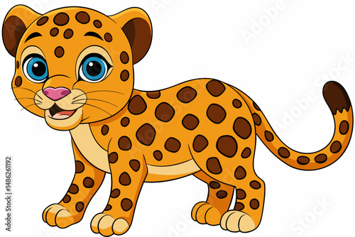 leopard cartoon vector on white background