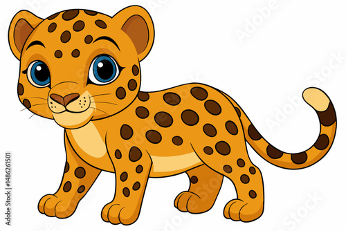 leopard cartoon vector on white background