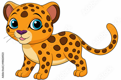 leopard cartoon vector on white background