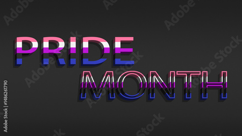 Happy Pride Month Genderfluid Pride Flag Horizontal Background