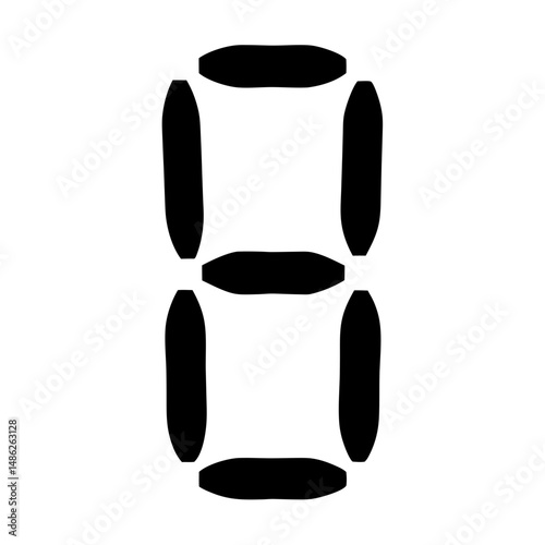 Digital Display Segment Configuration for Representing the Number Zero Digit