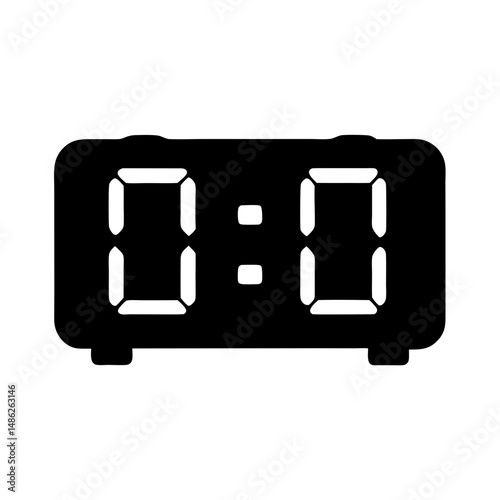 Digital clock shows a time of zero hours and zero minutes exactly