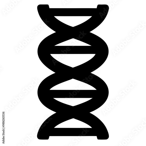 Stylized depiction of a DNA double helix structure in black and white