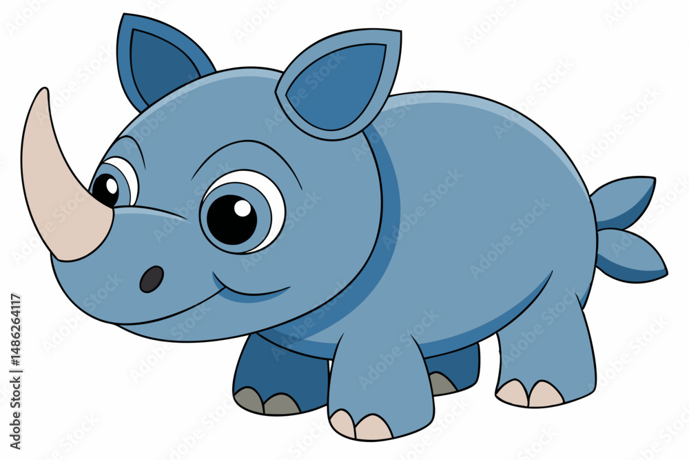 Fototapeta premium rhino cartoon vector on white background