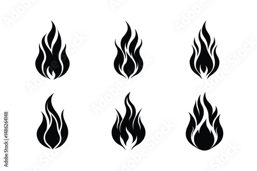 fire flames set
