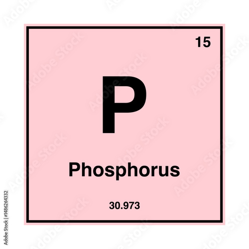 periodic vector phosphorus isolated on transparent background