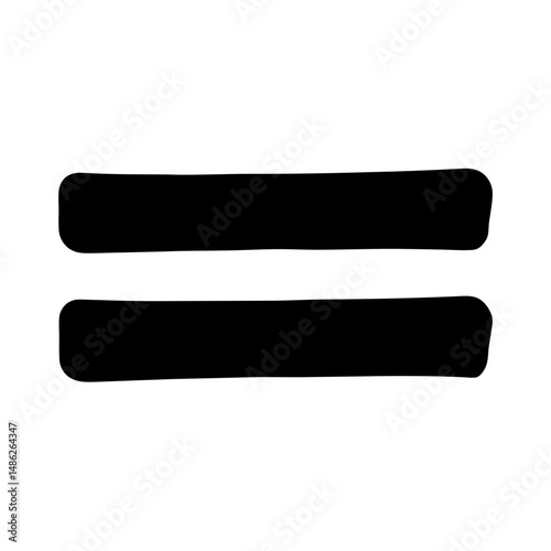 The equal sign symbol in a black color on a white background
