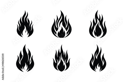 fire flames set