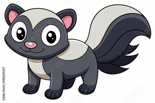 skunk vector on white background