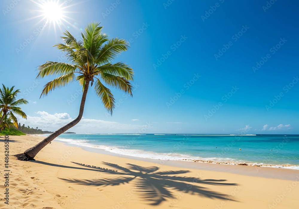 Obraz premium Sun-Kissed Shores AI Generated