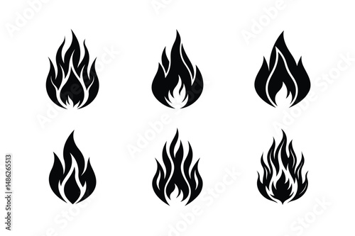 fire flames set