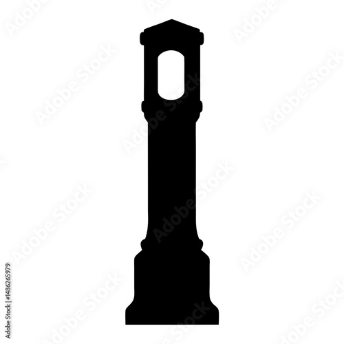 Monochromatic architectural silhouette of a pillar with an opening for lighting