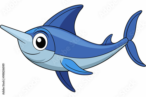 swordfish vector on white background