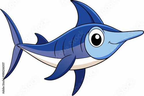 swordfish vector on white background