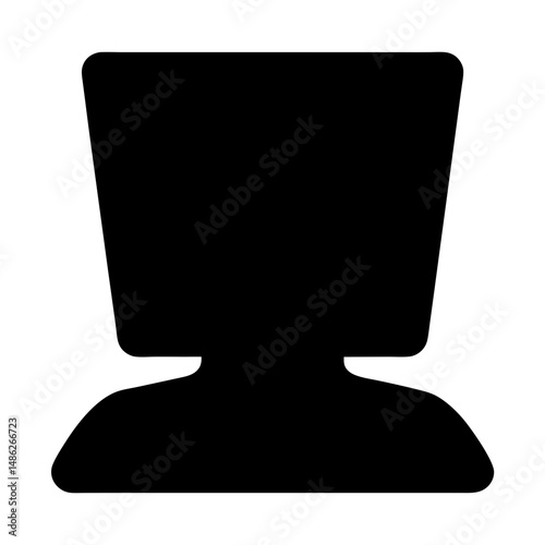 Silhouette of retro desktop computer, emphasizing its classic design and form factor
