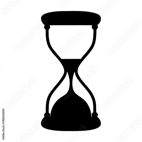 Silhouette of an hourglass illustrating the passage of time ticking away