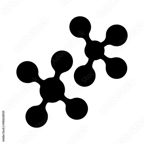 Two Molecules Intertwined on a White Background, Evoking Science and Connection